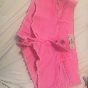 Pink jean shorts by hollister